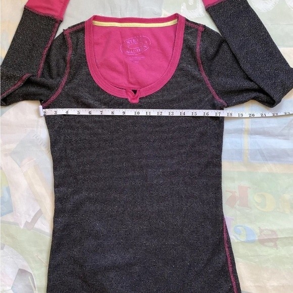 Steve Madden 2-piece Long pajama set, with silver threads Size Small Pink - Picture 7 of 12